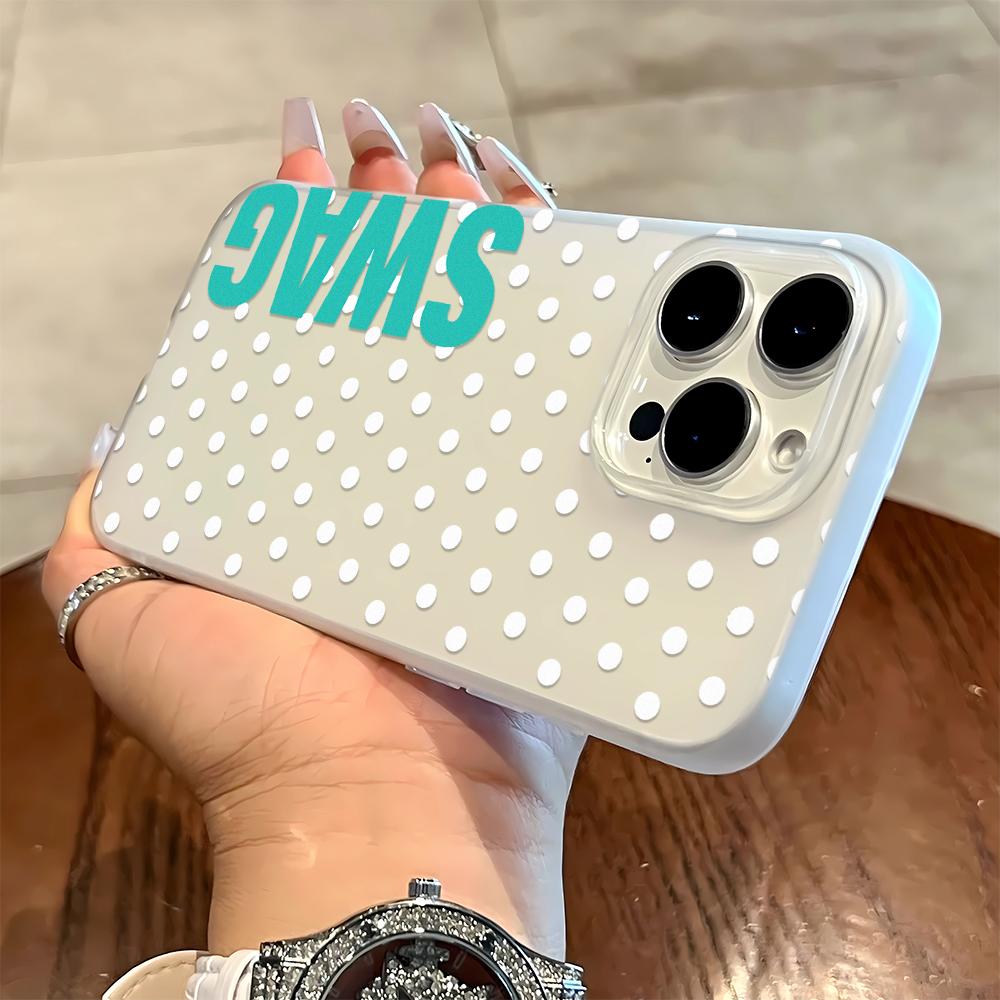 

SWAG Add White Dots Phone Case For IPhone 17 Air 16 14 15 Pro Plus 13 12 11 Pro Max Shockproof Silicone Phone Cover Fundas iphone 11 Pro