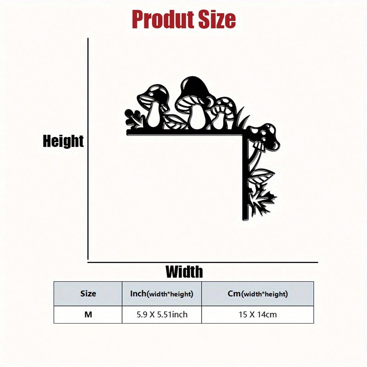 Spring Mushroom Metal Wall Art Sculpture Decor Gift 14x15