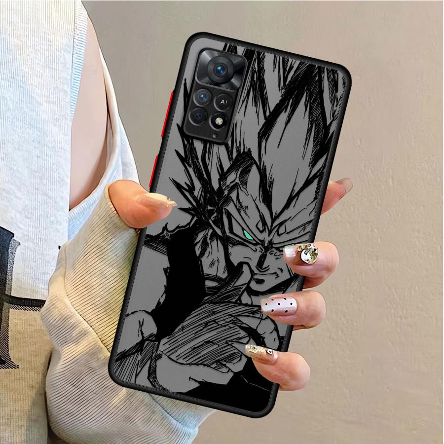 Case for Xiaomi Redmi Note 8T 13 14 12 ProPlus 9S 10S 11S 7 8 9 10 11 Pro 12s Black Edge Shell 14 Pro+ Dragon Ball Goku Vegeta