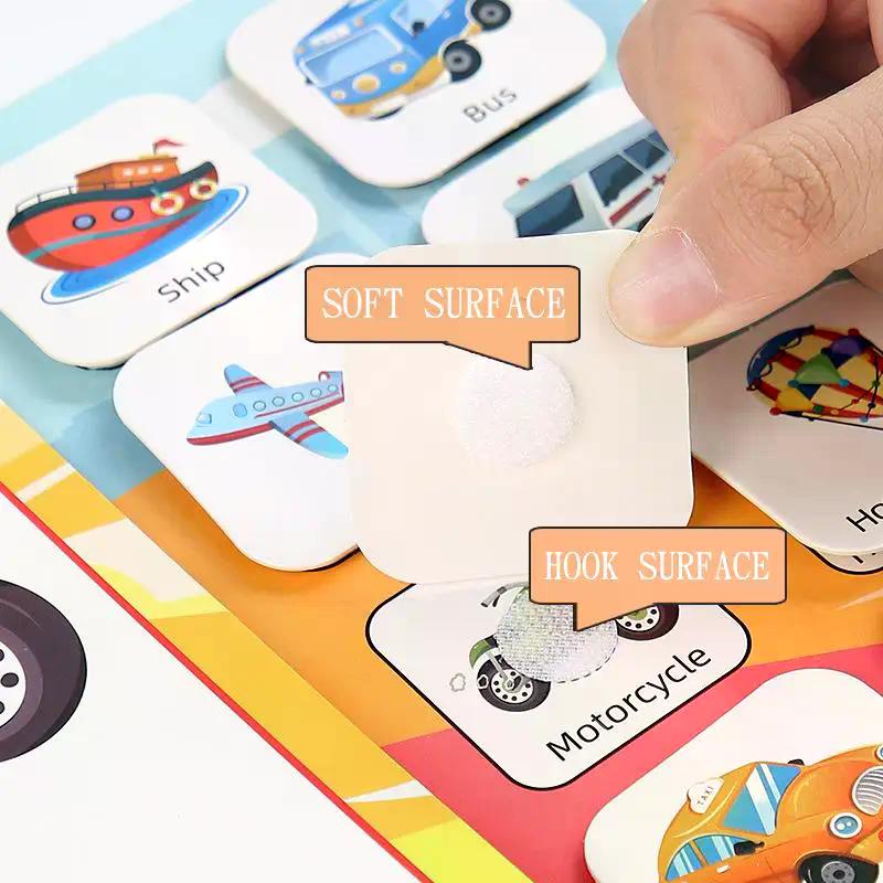 Montessori Repeatedly Sticker Busy Card Book Baby Paste Readings Matching Puzzle
