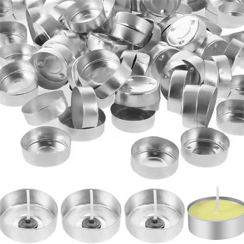 

AEE2-1 Set Empty Candle Jars, Candle Tins With Cotton Candle Wicks, Aluminum Round Empty Candle Jars,For DIY Wax Candles