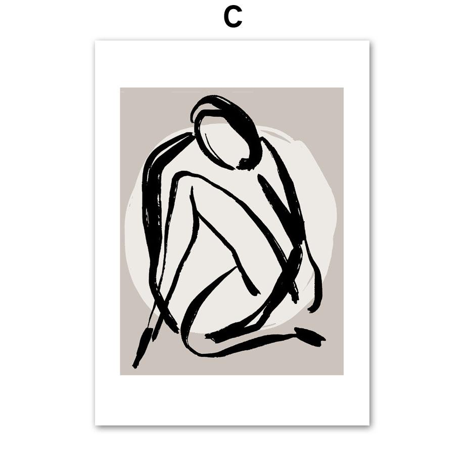 Wall Art Canvas Painting Modern Abstract Line Face Minimalist Nordic Posters And Prints Wall Pictures For Living Room Decoration