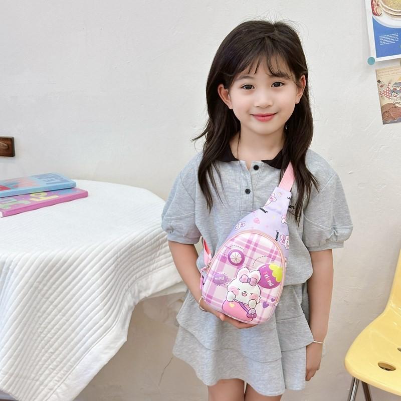 Kuromi Kids Cartoon Chest Bag With Polyester Material For Daily School Use