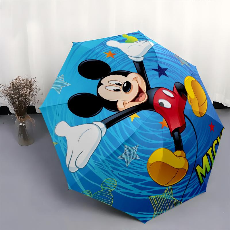Mickey Mouse,Disney Automatic Umbrella - Tri-fold Portable Umbrella, Best Holiday Gift for Men and Women, Durable Iron Frame, Playful Design