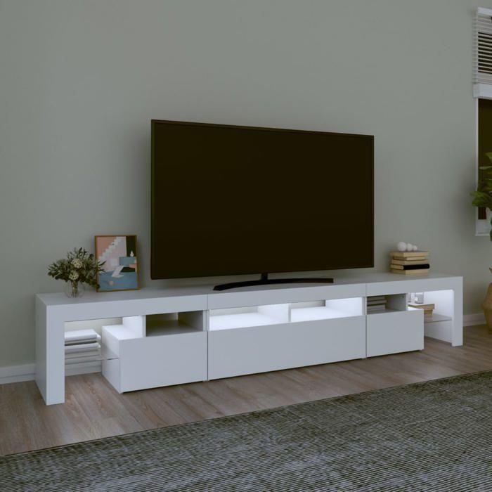 VidaXL Meuble TV avec Lumières LED Centre de Divertissement Rangement Meuble Média Meuble de Salon Salle de Séjour Maison 3152786