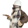 Korean Retro Plaid Scarf Women's Winter Thickened Imitation Cashmere Warm Scarf Versatile Shawl Student Couple New