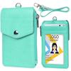 Multi-card Slot Student ID Credit Card Badge Cover PU Leather Work Card Holder Coin Zipper Bag Card Sleeve Wallet with Lanyard