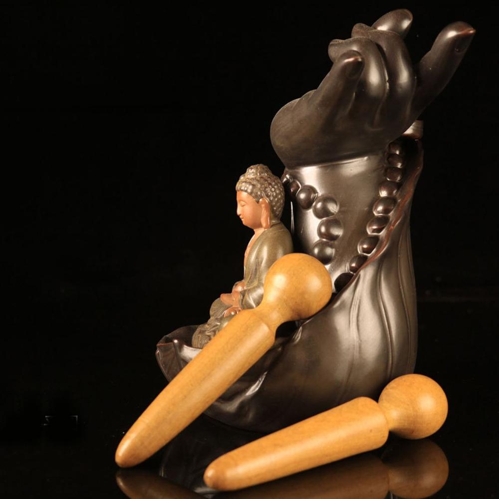 Relaxing Therapy Reflexology Massager Foot Body Massage Wooden Massage Stick Acupressure Pen