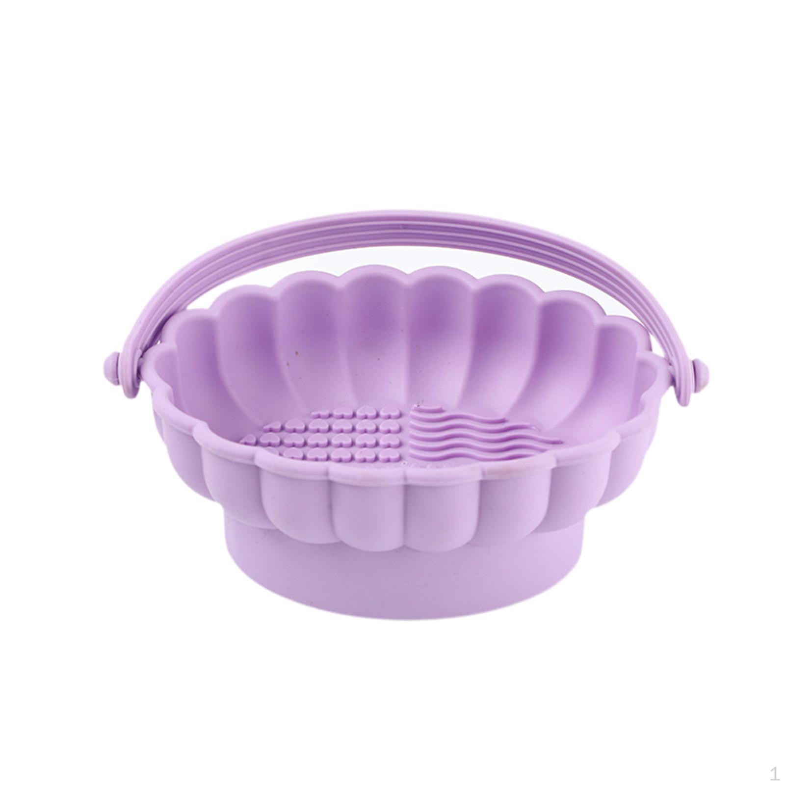 

Makeup Brush Cleaner Bowl Cosmetic Brushes Cleaning Tool Drying Holder Foldable Organizer for