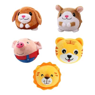 Vibrační hračka pro psa Dobíjecí šidítko pro domácí kočky psy Interaktivní plyšové prasečí míček s odskokem a zvukovým efektem