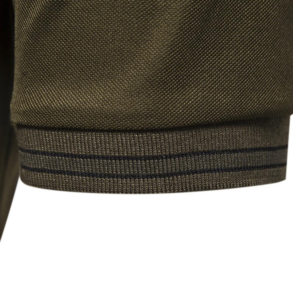 Men's T-shirt With Stand Up Collar And American Flag Sticker Large Size Half Zip Collar And Short Sleeves