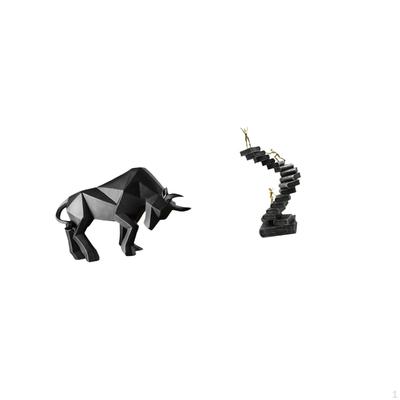 Modern Resin Bull Thinker Statue Abstract Figurine Collectible Ornament for Entryway Tabletop Desk