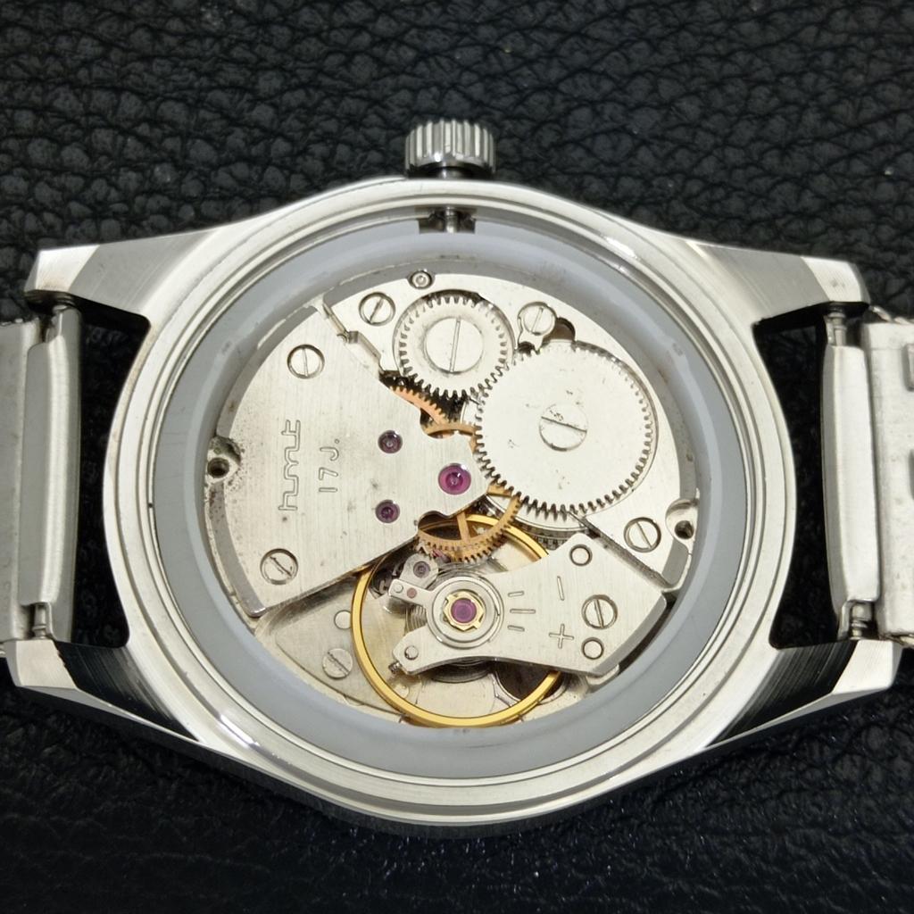 HANDAUFZUG VINTAGE HMT JANATA INDISCHE HERRENARMBANDUHR ARABISCH GRÜNES ZIFFERBLATT a440956-4