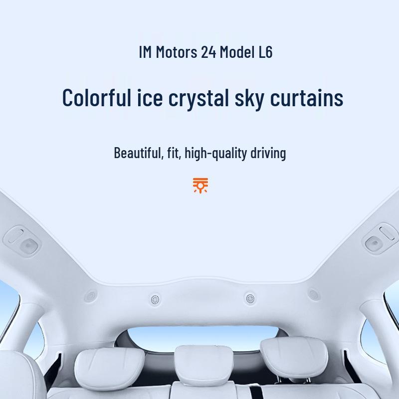 

ZEEKR 24 L6 Sunroof Ice Crystal Sunshade - Heat Insulation & Privacy Shield Split Ice Crystal Gray*2 with 16 Clips