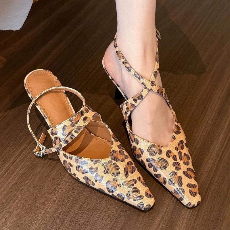 Mid Thin Heels Wedding Shoes For Bride Women's Pionted Toe Pumps 2025 New Style Cross Strap Party Satin Prom Dress Women Sandals