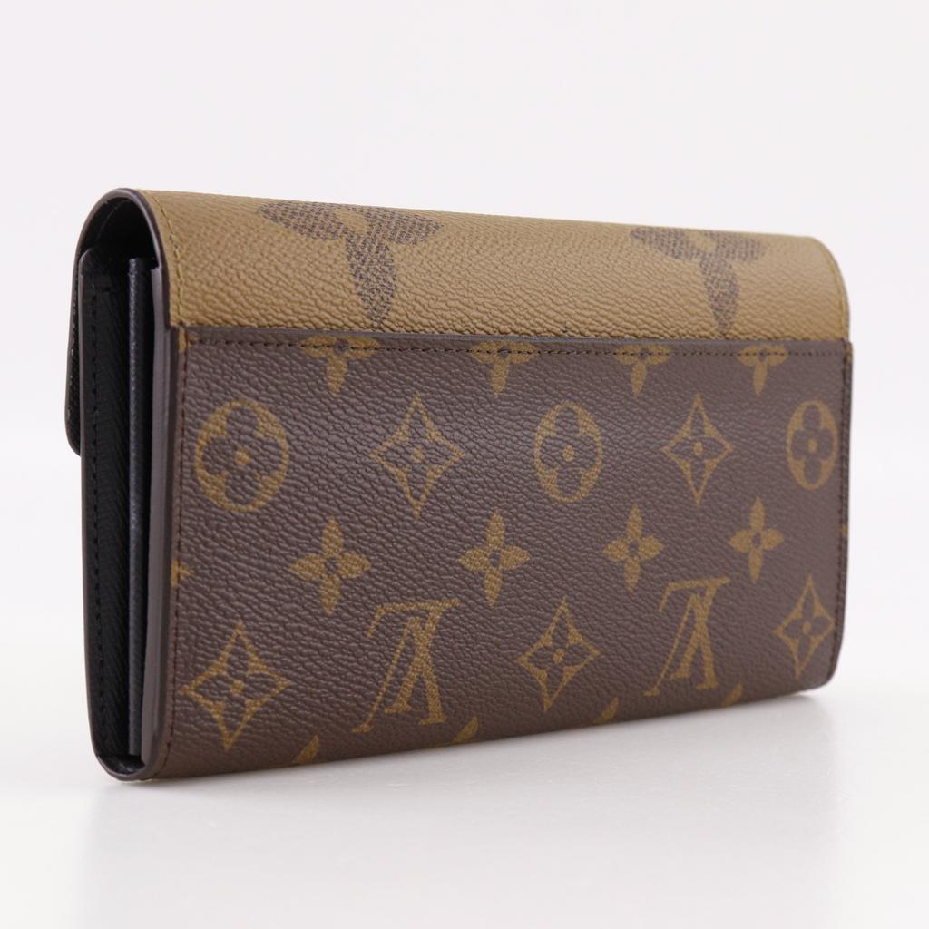 Louis Vuitton Portefeiulle Sarah Purse M80726 Monogram Giant Reverse Brown Monogram Canvas Unisex Used