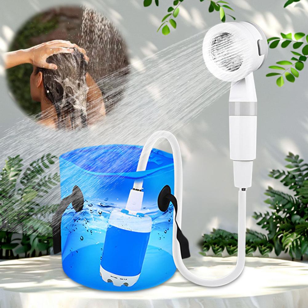 Portable Camping Shower Pump with Digital Display Upgraded Rechargeable Electric Shower Pump for Outdoor Shower Pets Car Washing