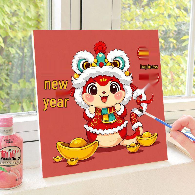 2025 Year of the Snake DIY Hand-Painted Acrylic Decompression Painting Kit