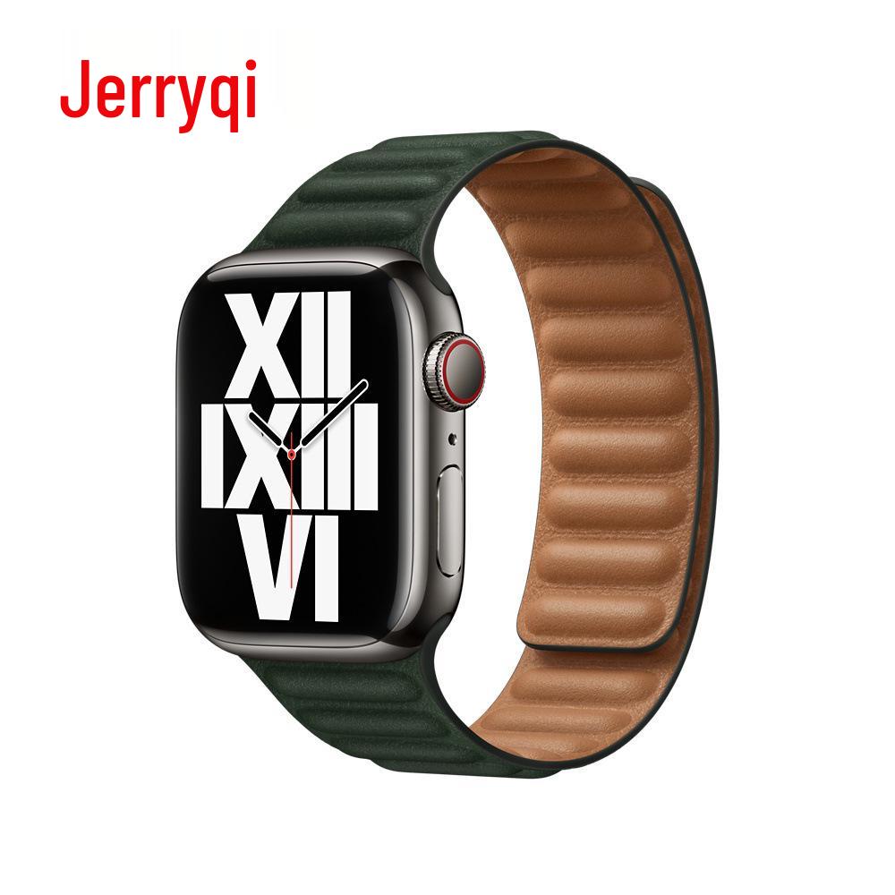 Dvoubarevný magnetický kožený řemínek na zápěstí Apple Watch pro Series SE/765432