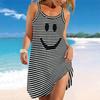 Vestito da Spiaggia da Donna Mini Abito Strisce Orizzontali Stampa Casual Moderno Senza Maniche Vestibilità Larga Esterno Quotidiano Estivo
