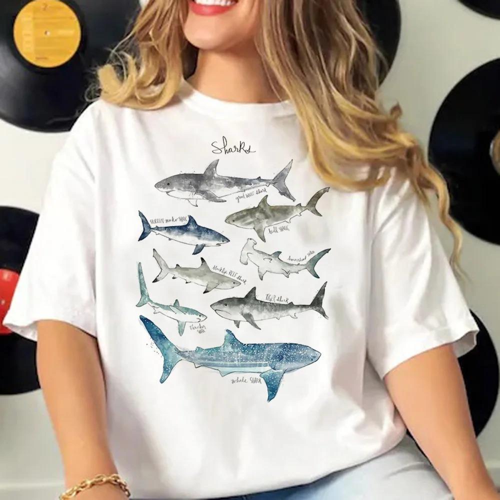 Whale Tshirts Women Summer Streetwear Y2K Tee feUnisex Comic Unisexga Clothing