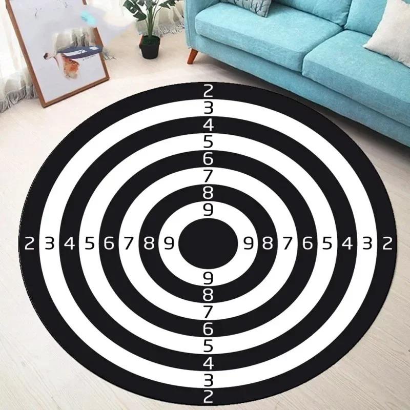 Dartboard Pattern Round Non-slip Rug  Bullseye Round Rug  Youth Bedroom and Living Room Chair Cushion Stylish Home Decor Rug