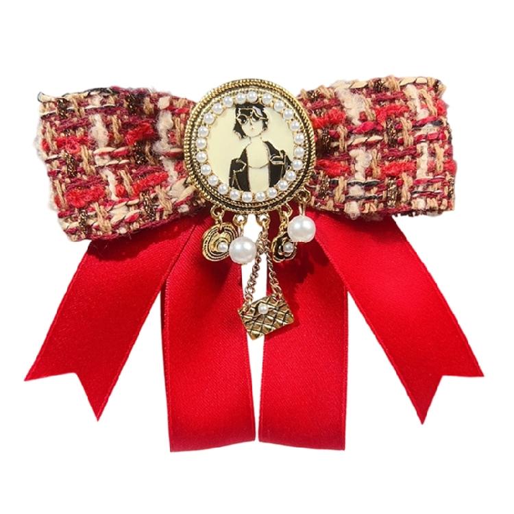 Lightweight Alloy Ribbon Brooch Pin Bowtie Vintage British Charm Corsage Pin For Outerwear Travel Outfits