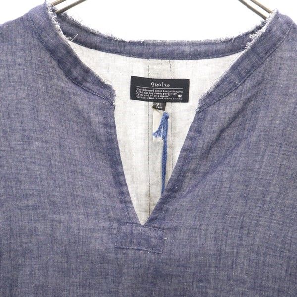 Brand new quolt Short sleeve shirt XL Navy TOP-GAUZE SHIRTS pullover Men's Used