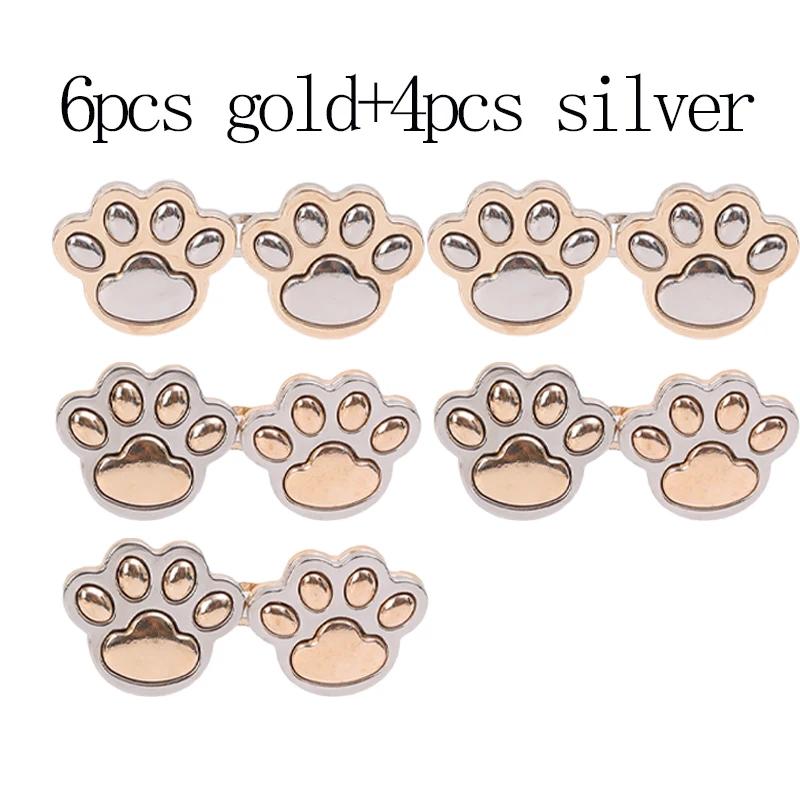 Cute Cat Claw Tighten Metal Waist Buckle Brooches Pins Clip Adjustable Snap Button Jeans Buttons Detachable Clothing Accessories