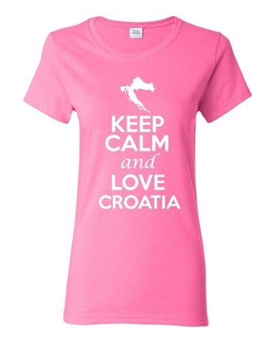 Ladies Keep Calm And Love Croatia Country People Nation Patriotic T-Shirt Tee Unisex T-Shirt XL