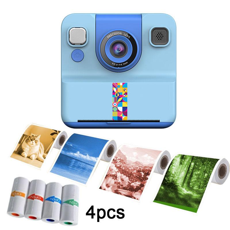 Fotoğrafçılık İçin Dijital Çocuk Kamerası Mini Yazıcılı Taşınabilir Termal Anında Baskı Fotoğraf Çocuk Kamerası 2,4 inç HD Video Oyuncak Hediyeler