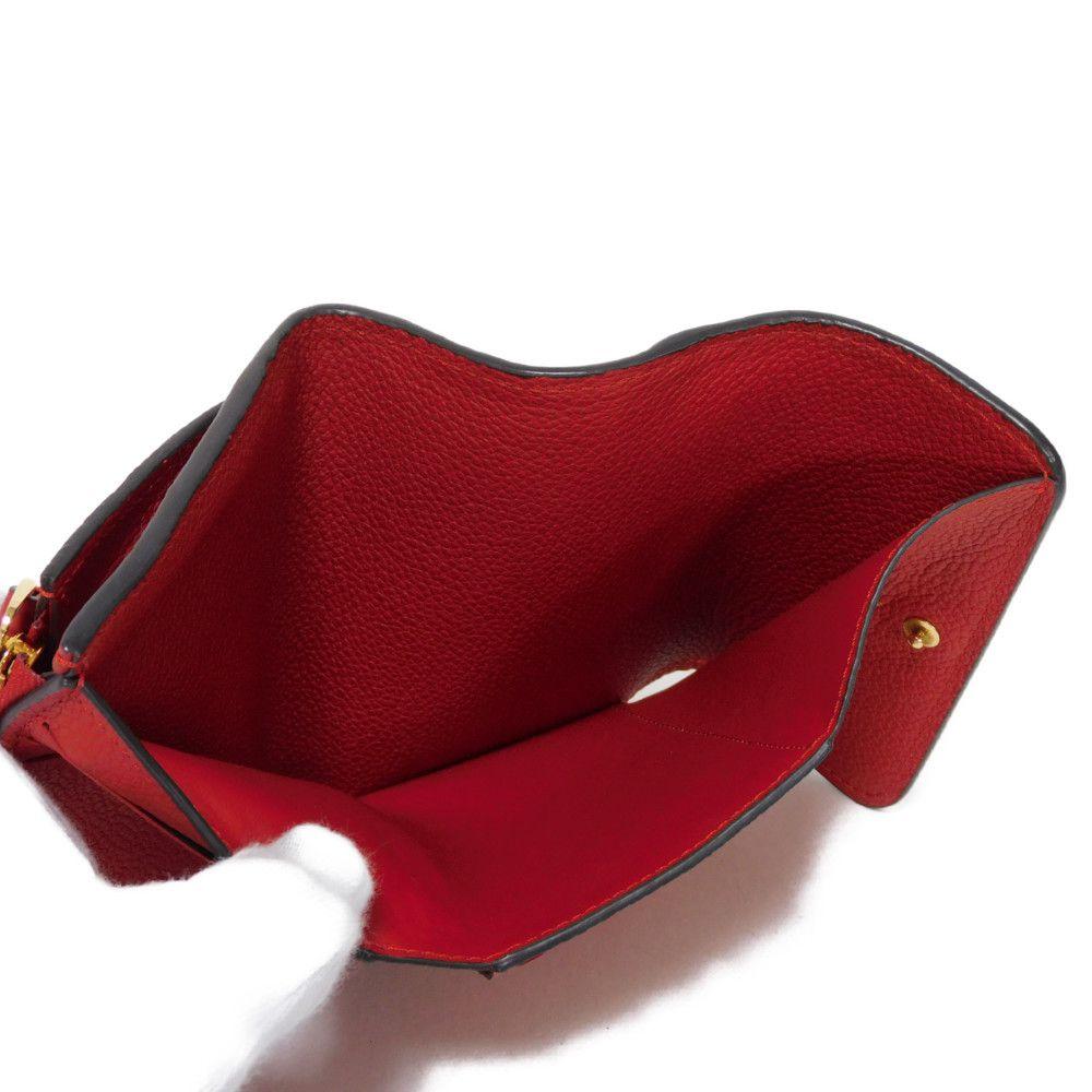 Used 12564 Portefeiulle Pont Neuf Compact M62185 7942 LV logo flower embossed Monogram Empreinte Series unisex from
