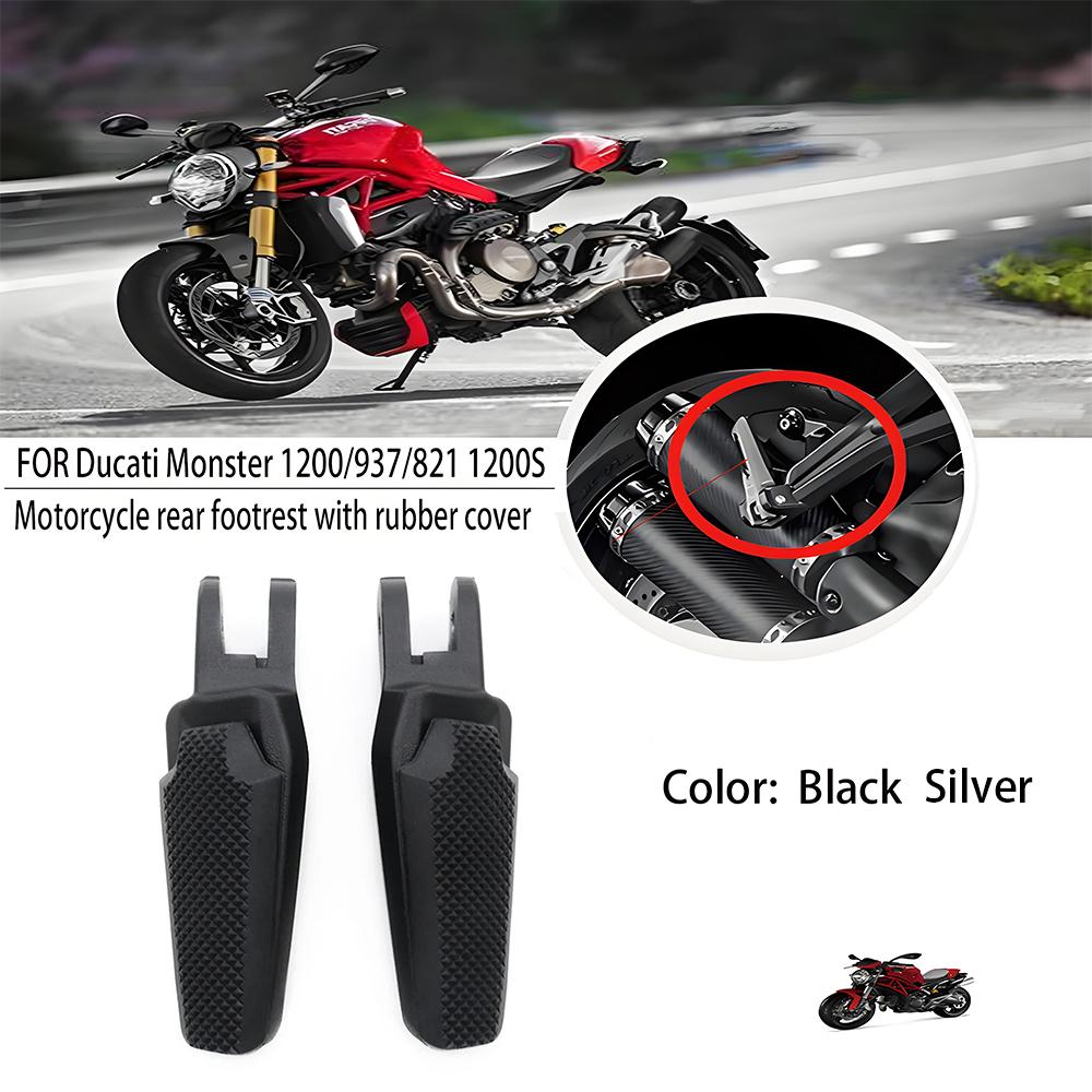 Motorcycle Rear Foot Pedals Foot Pedals for Ducati Monster 1200 821 937 Foot Pedals Foot Pedals with Rubber Covers 2014-2025
