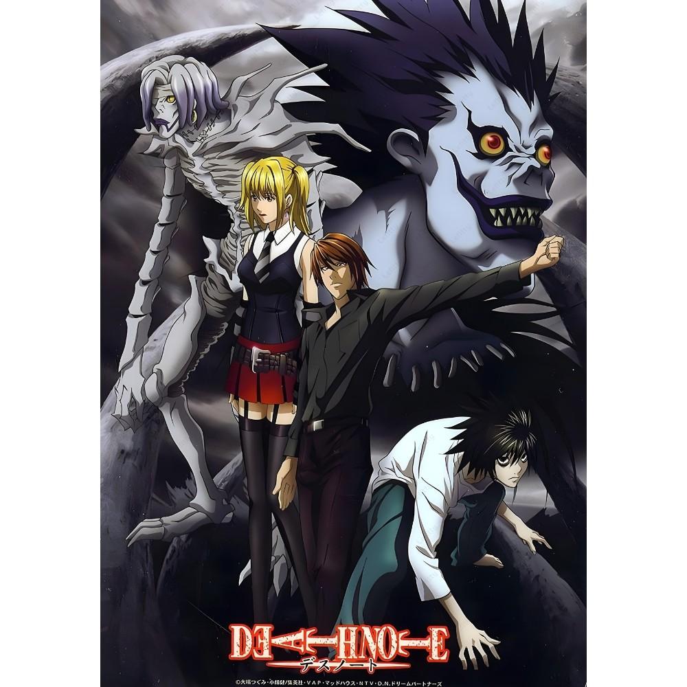 D-Death N-Note Japan Cartoon Anime Retro Poster Sticky Wall Art Printing Waterproof Home Living Bed Room Bar Aesthetic Decor
