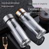 Dual Style Double-Layer Glass Cup with Free Logo Printing and Basket Tea Infuser for Office Use
