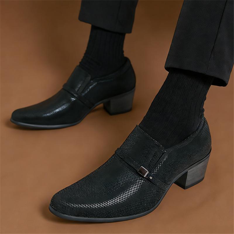 New British Designer Black Brown Pointed Cuban Shoes for Men Formal Wedding Prom Dress Homecoming Pageant  Zapatillas Hombre