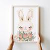 Rabbit Bunny Flowers Poster for Children