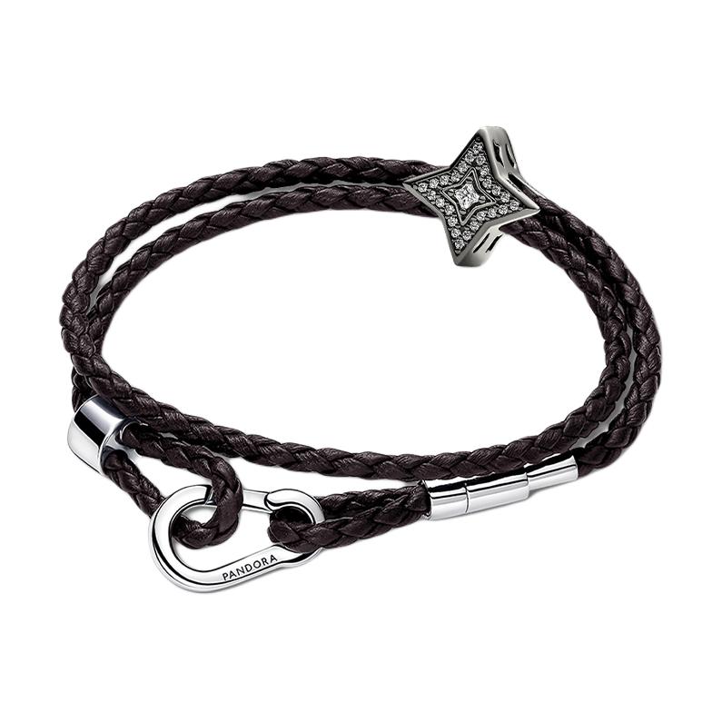 Pandora You And Me High-End Light Luxury Fashion Versatile 925 Silver Bracelet Women bracelet Black ZT26012829A Box