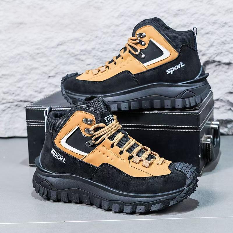 Men's High-Top Non-slip Work Boots - Dr. Martens Style for Spring & Autumn.