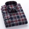 New 100% Pure Cotton Flannel Men's Plaid Shirts Male Business Casual High Quality Long sleeve Shirt for Men Pocket Shirt 4XL 5XL