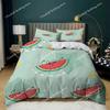 Watermelon Duvet Cover Set Green And Red Colour Polyester Comforter Cover King Queen Full Size For Kids Teens Adults Bedding Set