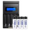 2x 5th Gen 1.2V Rechargeable Battery Set with Intelligent Light, 3300mAh, for Microphones