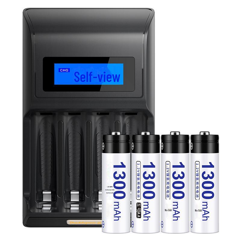 2x 5th Gen 1.2V Rechargeable Battery Set with Intelligent Light, 3300mAh, for Microphones