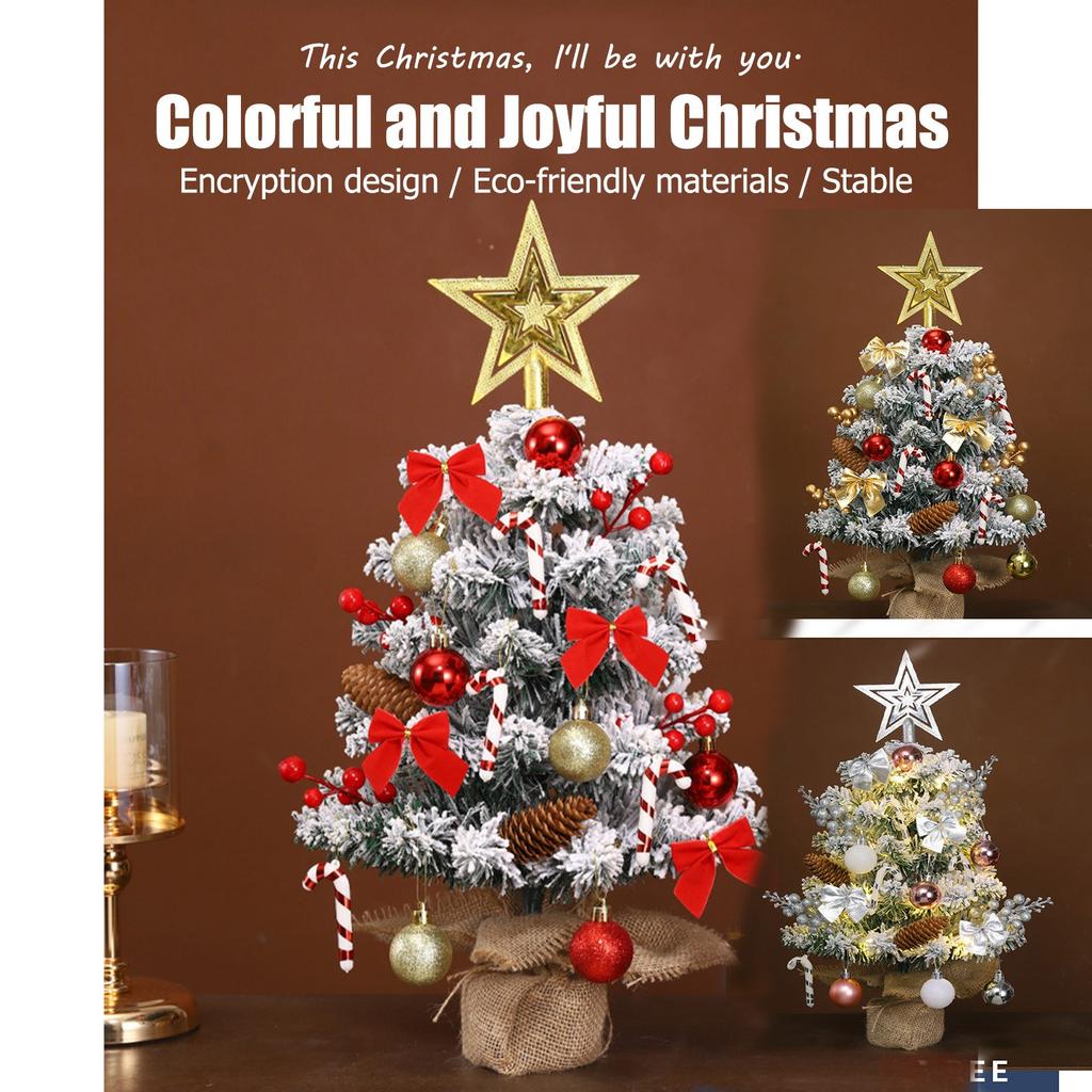 Desktop 45cm Christmas Tree - Knitted And Illuminated Christmas Tree, Gift Box Packaging And Decorative Items Included For DIY Christmas Tree Making