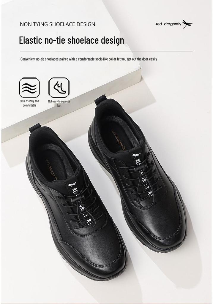Red Dragonfly Men's Genuine Leather Anti-Slip Waterproof Casual Shoes