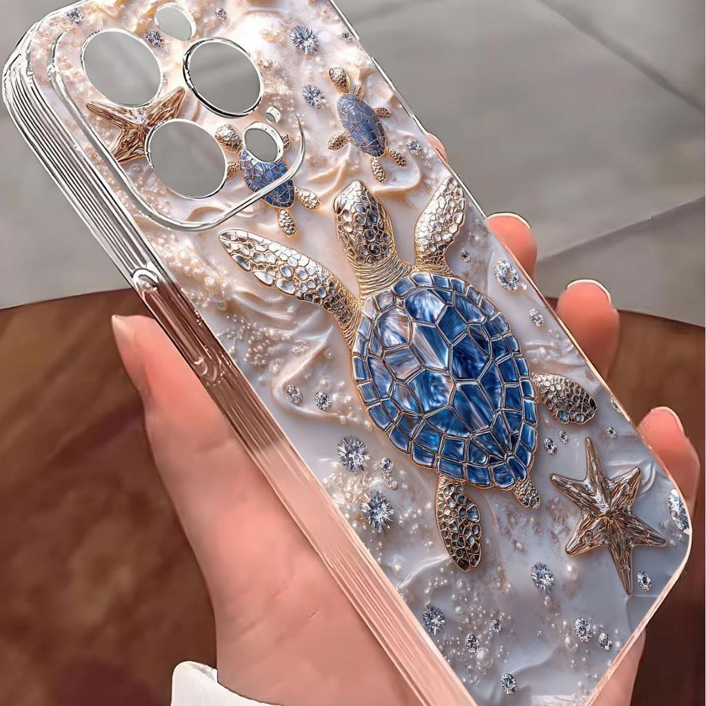 Sea Turtle Star Transparent Anti-Drop Case for iPhone 14/15/16/17 ProMax