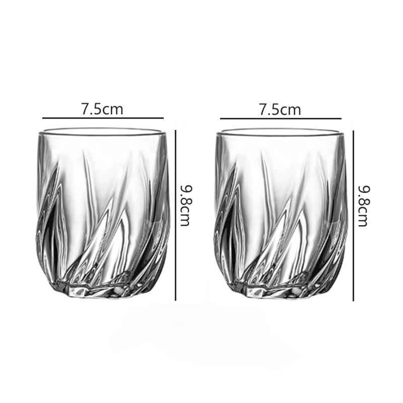 

11oz/12.7oz Carved Wine Glasses Coffee Mug Drinking Glasses Bar Cocktail Brandy Glasses Transparent Tea Mug Juice Beverage Cups 2pcs
