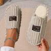 Winter Home New Cotton Slippers, Cross-border Leisure and Comfortable Furniture, Cotton Shoes with Added Velvet On One Foot, Cotton Slippers