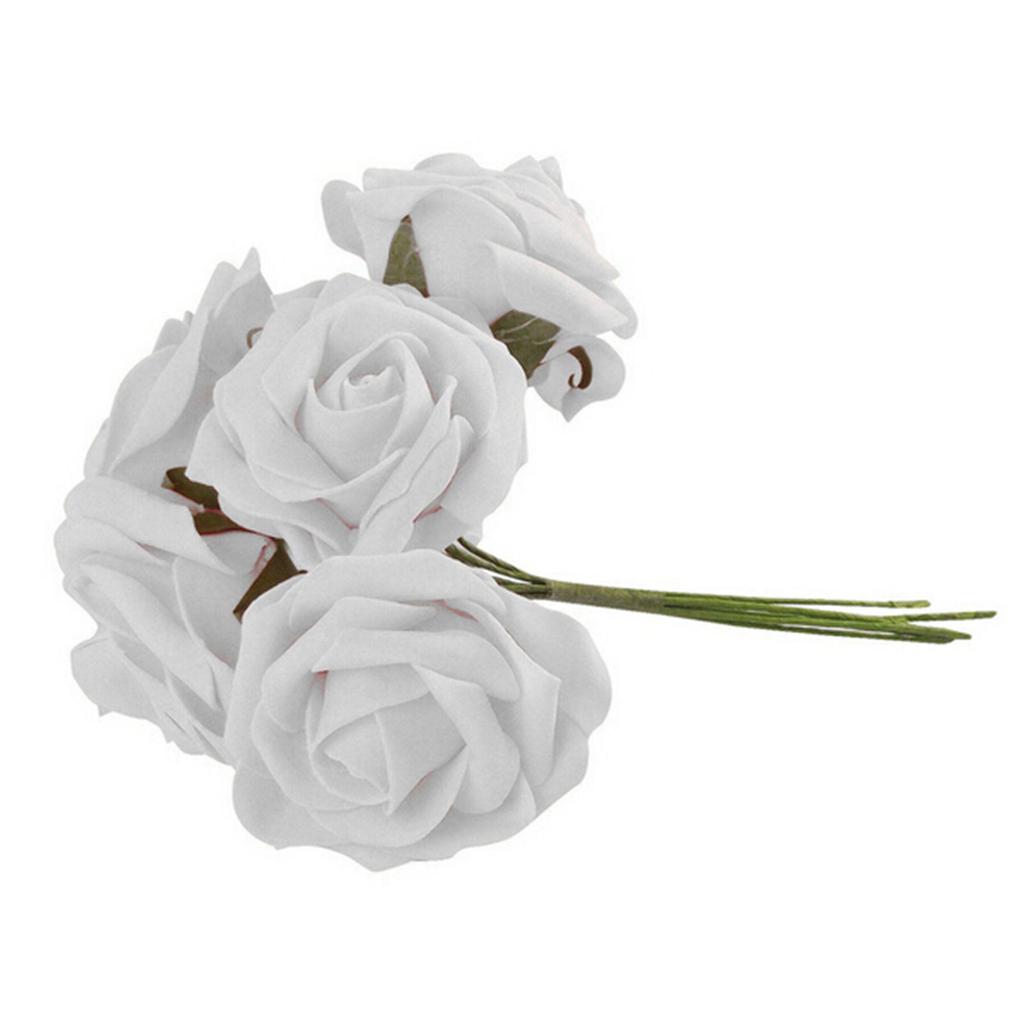 0Pcs Wedding Flowers Foam Roses Artificial Bride Delicate Colorfast Candy