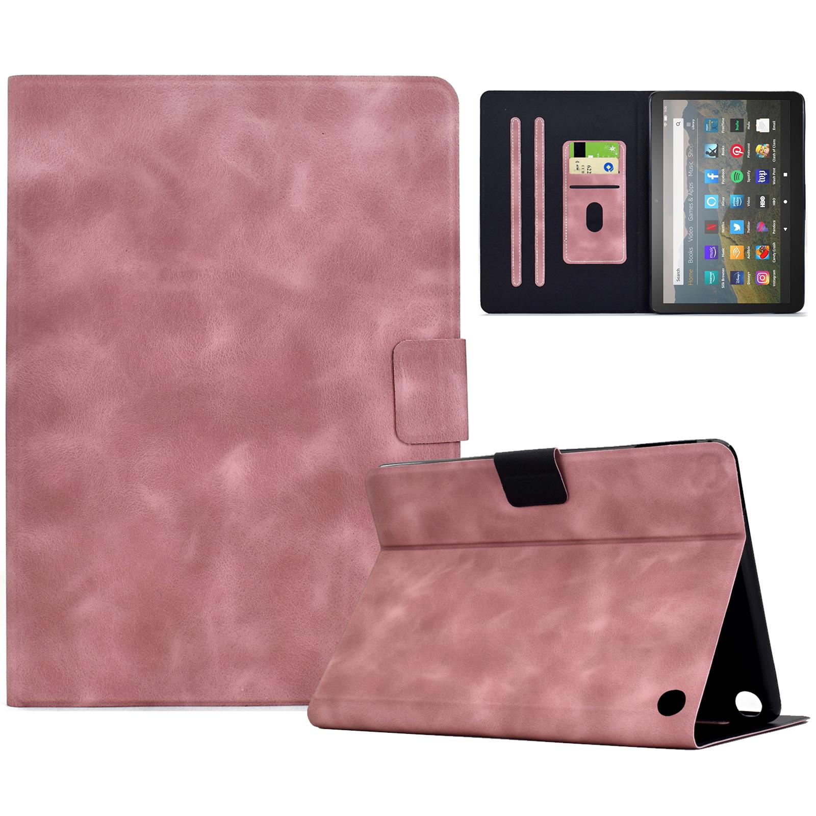 

Для Amazon Fire HD 8 (2022)/(2020) Чохол PU Шкіряний Чохол для Планшета з Відділеннями для Карт Pink